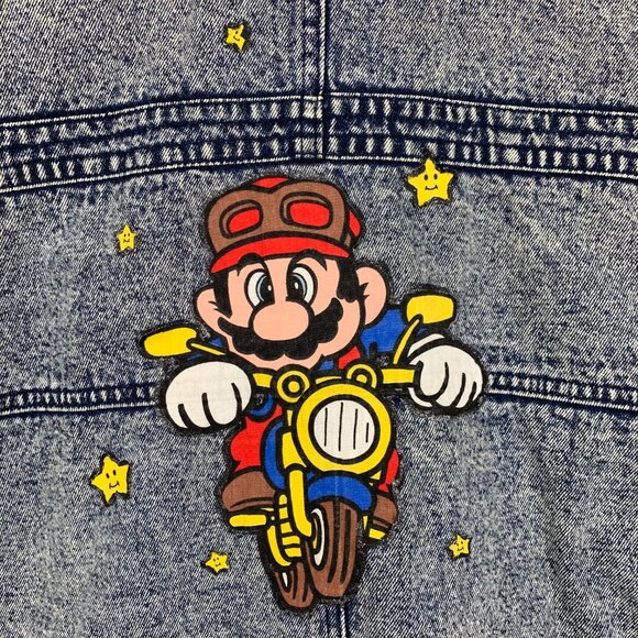 Vintage Horizon Outer Wear Jacket Adult Large Acid Wash Mario Blue Jean Denim - Picture 6 of 16